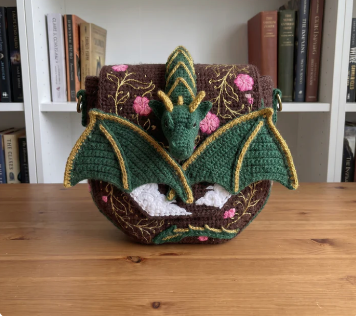 DragonKnots™ Handmade Crochet Dragon Bag